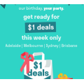 Deliveroo - $1 Deals at Participating Restaurants (Adelaide / Brisbane / Melbourne / Sydney)
