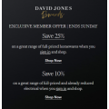 David Jones - Spend &amp; Save Offers: 10% Off Full-Priced and Already Reduced Electrical | 25% Off Full-Priced Homewares (Members Only)