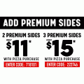 Dominos - 2 Premium Sides $11 &amp; 3 Premium Sides $15 with any Pizza Purchase (codes)