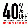 Domino&#039;s - 40% Off All Delivery Or Pick-Up Orders (code)! Today Only