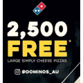 Dominos - 2500 FREE Large Simply Cheese Pizzas! Fri 4th June
