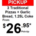Dominos Coupon Code For 3 Pizza Meal -  $26.95 Pick Up Only 