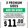 Dominos - 2 Premium Sides with Pizza Purchase $11 (code)