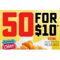 Dominos - Value Chicken Mega Box - 50 Bites for $10 Pick-Up / Delivery (code)