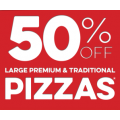 Dominos - 50% Off Large Premium and Traditional Pizzas (code)! 3 Days Only