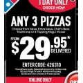 Domino&#039;s Pizza - Any 3 Pizzas delivered from $29.95 (code)! Ends Today