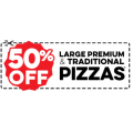 Dominos - 50% Off Large Premium &amp; Traditional Pizzas - Pick-Up / Delivery! Warwick QLD (code)