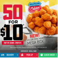 Dominos - 50 Pieces Value Chicken Mega Box $10 Pick-Up / Delivery (code)! Today Only
