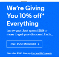 eBay - 10% Off Everything (code)! Minimum Spend $50 [Eligible Customers Only]