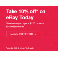 eBay - 10% Off Everything - Minimum Spend $120 (code)! Today Only