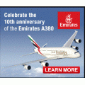 Emirates Airlines - Happy 10th Birthday Flight Sale: Over 150 Destinations @ Expedia A.U 