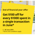 IKEA - End of Financial Year:  $100 Off for every $1,000 Spent (Valid until 30th June)