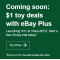 eBay - $1 Toy Deals Sale - Starts Tues 3rd Nov (Plus Members Only)