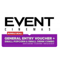 Groupon - Event Cinemas Bundle: General Entry Voucher + Small Original Salted Popcorn &amp; Small Soft Drink Combo $15.72 (code)! Was $37.90