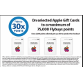 Coles - Collect 3X Flybuys Points with $50, $100, $200 &amp; $500 Apple Gift Cards (Maximum of 75000, Flybuys Points)!