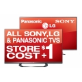All Sony, LG, and Panasonic TVs at store cost + $1 @ videopro (stores only - not online)