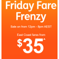 Jetstar - Friday Fare Frenzy: Domestic Flights from $35 e.g. Sydney to Ballina Byron $35