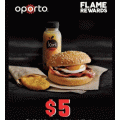 Oporto - Bacon &amp; Egg Burger, Hashbrown + Juice or Coffee $5 