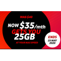 Vodafone - Click Frenzy: Endless Data: $5 Off $40 Unlimited Talk &amp; Text 25GB Red Plus SIM Plan, Now $35 (First 12 Months Only)