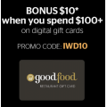  Good Food Gift Card - Bonus $10 when you Spend $100+ on Digital Gift Cards (code)