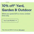 eBay - 10% Off Yard, Garden &amp; Outdoor (code)! Min. Spend $75