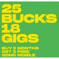 Amazon - $25 Gomo18 gigs SIM Kit $9