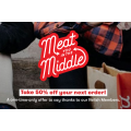 Grill&#039;d - Meat You In The Middle: 50% Off First Order + Free Delivery - Valid until Sun 12th April