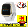 JB Hi-Fi - 65% Off Garmin Venu SQ Smart Watch (White/Gold), now $99 (code)! Was $299