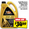 Autobarn - GULF WESTERN SYN-X 5000 5W40 Full Synthetic 5L Engine Oil $34.99 (Save $20)