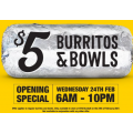 Guzman Y Gomez (GYG) - Bundall QLD Opening Day: $5 Burritos &amp; Burrito Bowls! Wed 24th Feb