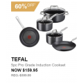 TEFAL Pro Grade 5pc Induction Cookset $159.95 (Was $399.95) @ Harris Scarfe
