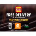 Hungry Jacks - Free Delivery on Orders over $25 (code)