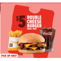 Hungry Jacks - Double Cheese Burger Meal $5 Pick-Up via App