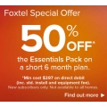 Foxtel Special Offer: 50% Off the Essentials Pack on a Short 6 Month Plan @ Foxtel