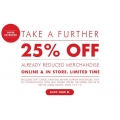 Take a Further 25% Off Already Reduced Merchandise - Limited Time @ Joanne Mercer