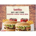 Hungry Jack&#039;s Cheap Twosdays - Buy 1 Whopper Cheese Value Meal and get 1 Free (NSW Only)