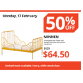 IKEA - Mega Clearance Sale: Up to 75% Off Items e.g. HAMPDAN Pillow $3.99 (Was $7.99); MINNEN Extendable Bed Frame $64.5