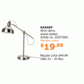 IKEA Tempe - Offers of the Week: Up to 75% Off e.g. RANARP Work Lamp $19.99 (Was $49.99)