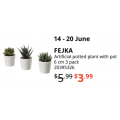 IKEA - Latest Weekly Clearance: Up to 50% Off + $10 Voucher e.g. FEJKA Artificial Potted Plant with Pot $3.99 (Was $5.99); LILLÅNGEN Wash-Basin Cabinet with 1 door $20 (Was $50) etc.