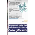 Optus Perks - Free $10 Coles OR Kmart eGift Card via SMS