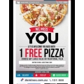 Dominos - 1 Free Large Value Or Traditional Pizza (code)