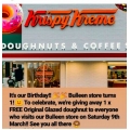 Krispy Kreme - Birthday Celebration: 1 x FREE Original Glazed Doughnut for all Visitors [Bulleen, Victoria]! Today Only