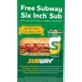 Subway - Customer Appreciation Day: FREE Six Inch Sub w/ 625ml Medium Cup Drink [Selected Stores]! Today Only
