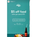 Skip - $5 Off Food Orders via App (code)! Minimum Spend $15 