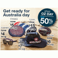 Rivers - 50% Off Australia Day Gear; Sunnies $4 (Was $8); Sun Hat $7.5 (Was $15); Towels $15 (Was $30); Water Bottles $9.95 etc.