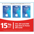 Aldi - 15% Off $30; $50 &amp; $100 App Store &amp; iTunes Gift Cards