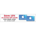 Australia Post - 15% Off $30 &amp; $50 iTunes Gift Cards [Mon,18th - Sun, 24th Mar]