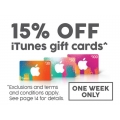 Target - 15% Off $30; $50 &amp; $100 iTunes Gift Cards