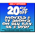 JB Hi-Fi - 20% Off Movies &amp; TV Shows - 4 Days Only