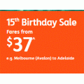 Jetstar - 15th Birthday Sale: Domestic Flights from $37 + Fly to Bali $193; Singapore; $206; New Zealand $206; Hawaii $449
